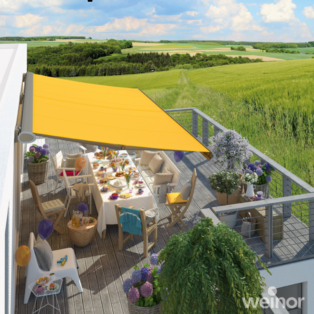 Weinor folding arm awning